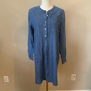 LOFT Chambray Denim Shirtdress Medium